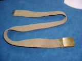 Named WWII 1944 JQMD US Army Khaki 29? Web Combat Uniform Belt w/ Brass Buckle US Army combat