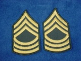 1970s era US Army Master Sergeant Rank Chevrons for Uniform . Pair of US Army MASTER SERGEANT rank