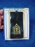 1980s era NEW OLD STOCK US Army First Sergeant Rank Shoulder Marks . NEW OLD STOCK Pair of US Army