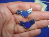 1976-1991 USAF US Air Force E-3 Airman 1st Cl. Enamel Rank Pins M22 Pair of US Air Force E-3 Airman