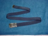 348 . US Air Force Blue 31? Cotton Stretch Female Uniform Belt w/ Silver Buckle . US Army and Navy