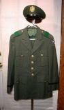 Named 1957 US Army XXI Corps Officer's AG44 Uniform Coat & Visor Cap . United States Army Class A