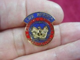 67 Life Member Reserve Officers Association Enamel Tie Pin w/ Chained Button Bar . Reserve Officers