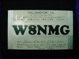 Oct 1935 Amateur HAM Radio QSL QSO Card W8NMG Williamsport PA . Original 1935 Amateur Radio (HAM)