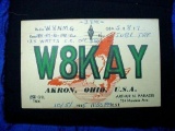 1935 Amateur HAM Radio QSL QSO Card W8KAY Akron Ohio . Original 1935 Amateur Radio (HAM) QSL card