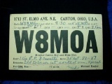 1935 Amateur HAM Radio QSL QSO Card W8MOA Canton Ohio . Original 1935 Amateur Radio (HAM) QSL card