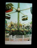 pc44 . Vintage Postcard Aerial Swings Luna Park Coney Island New York . The post card measures 3.5?