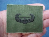 Original 1970s US Army Air Assault Wing Badge on OG Uniform Cloth Original uncut late-1970s to 1980s