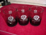 1970s Washington Redskins Glass Tumblers Shell Oil Gas Premium Set of 3 Super attractive set of 3