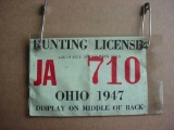 1947 Ohio South Side Sportsmans Club Hunting & Trapping License Original 1947 dated Ohio South Side