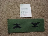 Original 1950s US Army Subdued Colonel Rank Eagles on OG Twill Cloth I bought an album full of