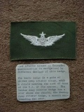 Original 1950s US Army Senior Aircraft Crew Crewman Badge on OG Twill Cloth I bought an album full