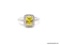 .925 STERLING BEAUTIFUL WHITE AND YELLOW CZ'S; BEAUTIFUL STERLING SILVER DINNER RING WITH WHITE AND