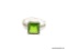 .925 AND CZ DINNER RING; BEAUTIFUL LADIES STERLING SILVER DINNER RING WITH 3 CT. GREEN CZ