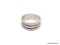 BEAUTIFUL .925 TRI-SPLIT BAND; PAST, PRESENT, FUTURE TRI-SPLIT RING IN STERLING SILVER. VERY ELEGANT