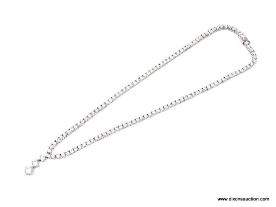 GREAT 16" CZ AND STERLING SILVER TENNIS NECKLACE; ABSOLUTELY STUNNING .925 AND CZ TENNIS NECKLACE.