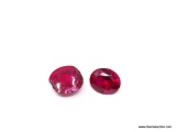 13.4 CARATS OF DAMAGED RUBIES; BOTH PIGEONS BLOOD TRANSPARENT ONE BEING 5.4 CARAT AND THE OTHER ONE