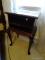 (UPBR1) NIGHT STAND; CHERRY QUEEN ANNE NIGHTSTAND WITH PULL OUT SLIDE (SURFACE SCRATCHES TO THE