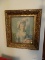 (UPBR1) VINTAGE PRINT; DEPICTS A VICTORIAN WOMAN POSING FOR A PICTURE. IN AN ANTIQUE GOLD TONED