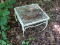 (OUT) METAL MESHED WIRE TOP TABLE; MEASURES 14 IN X 14 IN X 12 IN