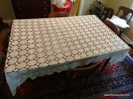 (DR) TABLECLOTH; COTTON TATTED TABLECLOTH THAT WILL FIT A 72 IN LONG OR LONGER TABLE