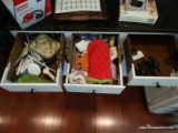 (KIT) 3 DRAWER LOT; INCLUDES CONTENTS SUCH AS PHONE CHARGERS, CHEESE GRATERS, OVEN MITT, CAN