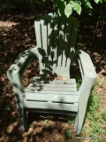 (OUT) PAIR OF ADIRONDACK CHAIRS; GREEN IN COLOR AND MEASURE 30 IN X 36 IN X 40 IN