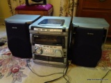 (DBR) AIWA STEREO; AIWA STEREO - AM/FM RADIO, DUAL CASSETTE PLAYER AND CD PLAYER WITH SPEAKERS-