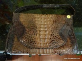 (KIT) ALLIGATOR POCKETBOOK; AUTHENTIC ALLIGATOR POCKETBOOK IN BROWN. IS IN EXCELLENT CONDITION!