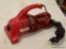 DIRT DEVIL HAND VAC; RED AND BLACK IN COLOR AND IN USED CONDITION. HAS NOT BEEN TESTED