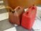 SET OF GAS CANS; SET OF 2 ESSENCE 5 GALLON GAS CANS. ONE IS MISSING THE POUR SPOUT.