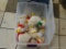 TOTE LOT OF AFLAC DUCKS; CLEAR PLASTIC STERILITE TOTE FILLED WITH AFLAC PLUSH DUCKS. INCLUDES