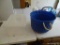 MAINSTAYS PLASTIC TUB; BLUE RIBBED MAINSTAYS 14 GALLON TUB WITH ROPE HANDLES. ONE HANDLE NEEDS TO BE