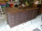 VINTAGE WOODEN CREDENZA; SOLID WOOD CREDENZA WITH WITH 3 LOCKING DRAWERS ON THE RIGHT AND LEFT