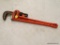 PIPE WRENCH; CRAFTSMAN 18 IN HEAVY DUTY PIPE WRENCH NO 51653. IS IN GOOD USED CONDITION