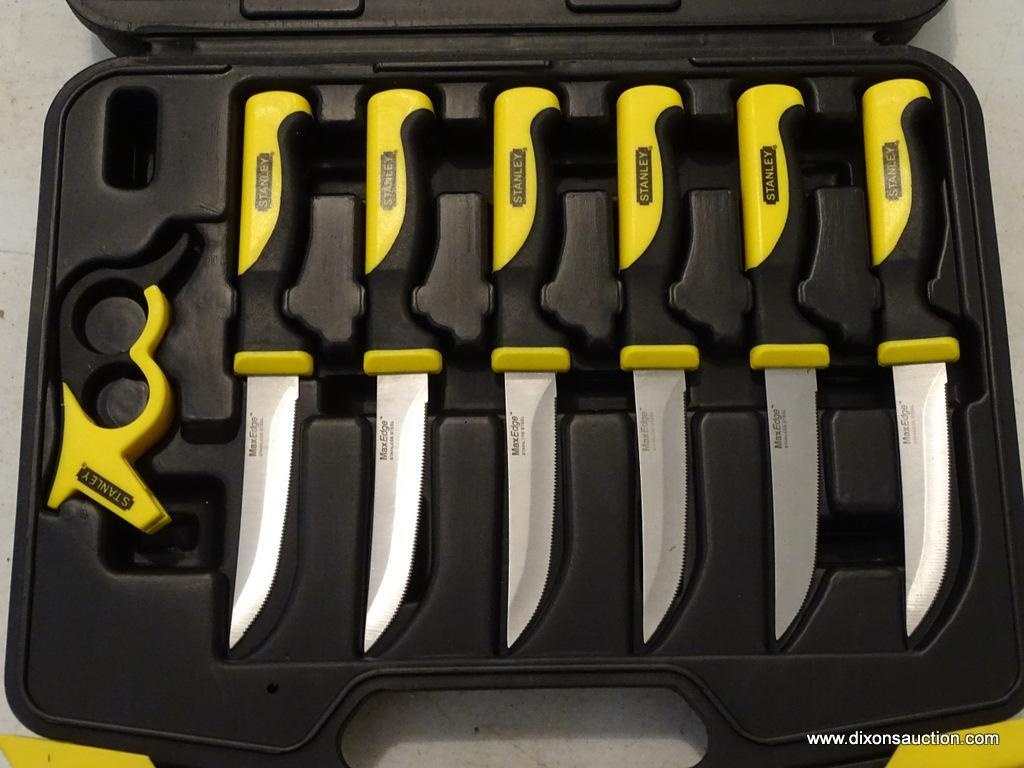 STANLEY KNIFE SET; MAX EDGE STAINLESS STEEL KNIFE SET WITH, 43 OFF