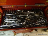 DRAWER LOT; INCLUDES A LARGE ARRAY OF CRAFTSMAN SOCKETS AND SOCKET WRENCHES. OVER 50 PIECES TOTAL.