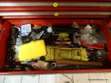 DRAWER LOT; INCLUDES ASSORTED ITEMS SUCH AS A 6 PIECE OPEN END WRENCH SET, ARROW STAPLES, FOLDING