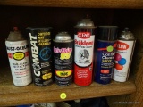 ASSORTED LOT; INCLUDES RUST-OLEUM SPRAY PAINT, BRAKE-KLEEN, OUTDOOR ANT POISON GRANULES, AND MORE.