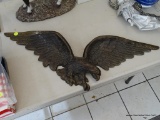 BRONZE TONED EAGLE; SOLID METAL EAGLE WITH BRONZE TONED COLORING. IS IN EXCELLENT CONDITION AND