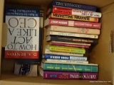 BOX LOT OF ASSORTED BOOKS; BOX CONTAINS OVER 10 DIFFERENT BOOKS WITH TITLES INCLUDING 