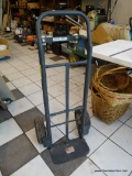 MILWAUKEE HAND TRUCK; GREY 4 WHEELED HAND TRUCK WITH ADJUSTABLE HANDLE. MODEL NO. 30080. LOAD RATING