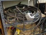 LOT OF INDUSTRIAL HEAVY DUTY CORDS; 125V/250V PLUG IN.