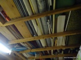 LARGE ASSORTED LOT; INCLUDES OUTDOOR DINING CANOPY, FLUORESCENT LIGHTBULBS, GUTTER PIPING, METAL