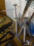 JACK STANDS; PAIR OF GRAY JACK STANDS IN GOOD CONDITION.