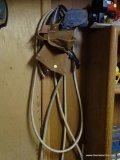 CONTRACTORS BELT; HAS MULTIPLE COMPARTMENTS FOR HOLDING VARIOUS TOOLS AND IS MADE OF LEATHER. IN