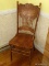 (DR) OAK PRESSED BACK CHAIR- STRONGSON OAK PRESSED BACK CHAIR- 18 IN X 17 IN X 44 IN