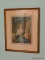 (HALL) FRAMED LITHOGRAPH OF WOMEN; DEPICTS A PAIR OF YOUNG WOMEN SITTING DOWN AT A VANITY. 1 IS IN A