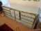 (BR1) PAINTED COUNTER; BLUE AND GOLD PAINTED FAUX FRONT DRESSER/COUNTER WITH FAUX FRONT DRAWERS AND