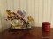 (BR1) 2 PIECE LOT; INCLUDES A BUTTERFLY THEMED QUARTZ MANTEL CLOCK (MEASURES 1 FT 4 IN X 1 FT) AND A